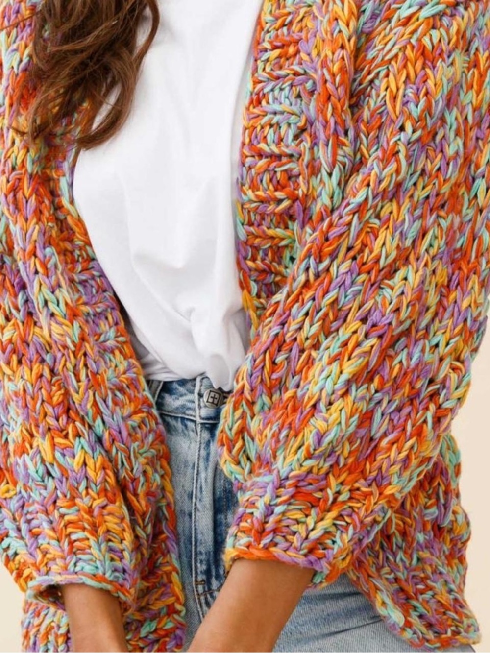 VRG Girl Multicolor Knit Cardigan